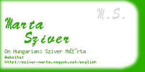 marta sziver business card